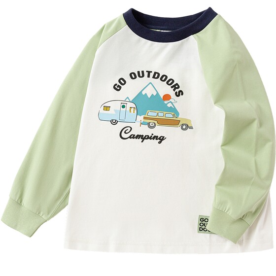 
Balabala boys long-sleeved T-shirt in spring, autumn and winter new children's white base shirt children's baby top trendy