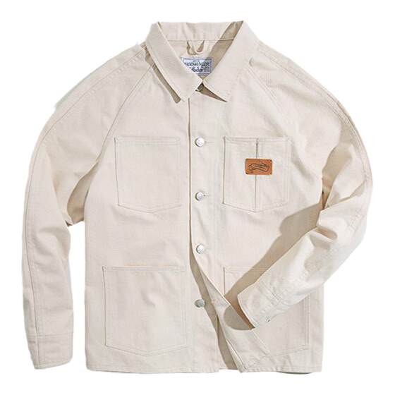 Maden workwear French retro hunting suit casual white denim jacket shirt slim body jacket American jacket men spring
