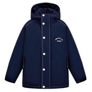 
[Clearance] MQD children's clothing, boys' embroidered simple three-proof soft shell hooded extreme cold down jacket 90 velvet jacket