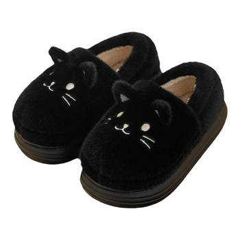 Women's 2025 new cotton slippers with plush heel to keep warm