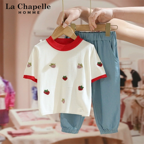 Летняя одежда, трикотажный комплект, летняя детская футболка с коротким рукавом, детская одежда, в западном стиле