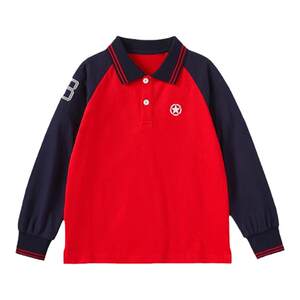 
askNew Year's greetings boys' long-sleeved T-shirts 2026 bottoming shirts children's tops medium and large children's POLO shirts