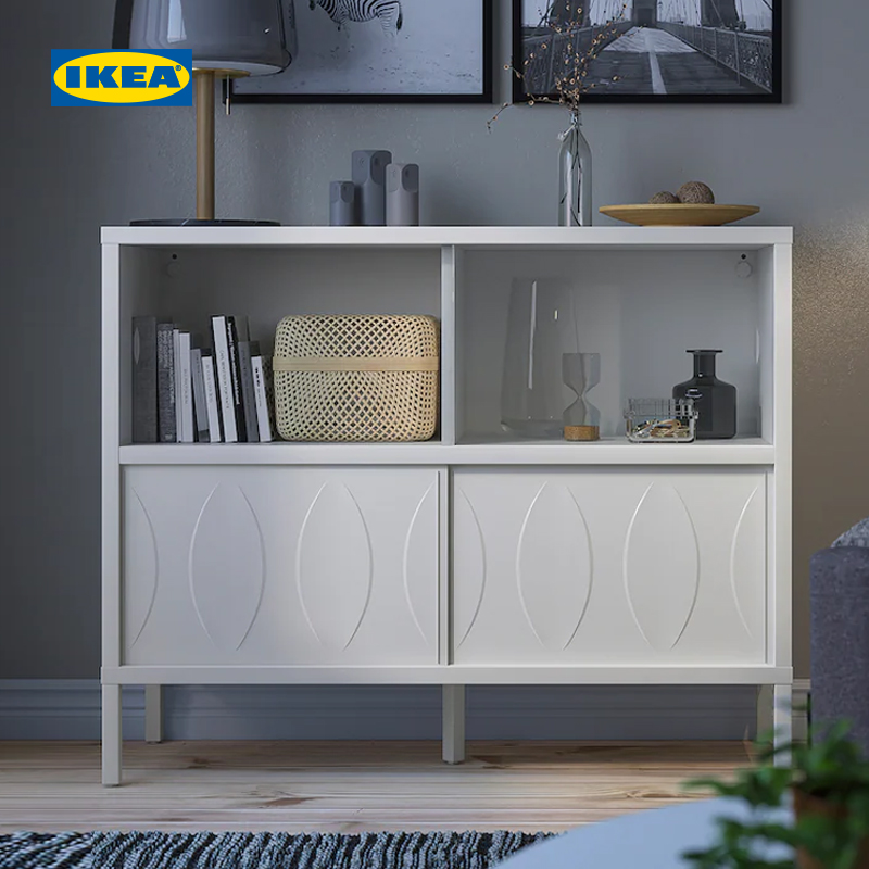 IKEA宜家KALKNAS卡勒奈斯推拉门柜子现代简约北欧风餐边柜组合柜