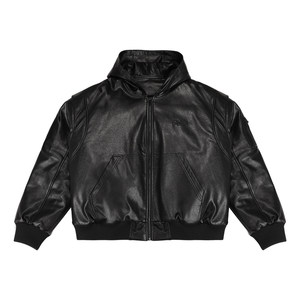 
BLUESFLY American retro leather jacket men's winter hooded cotton leather jacket high-end motorcycle trendy brand