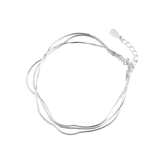 
Three-layer snake bone bracelet for women 925 sterling silver student simple temperament fresh best friend ins cold style versatile bracelet