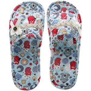 
Couple in spring and autumn home interior silent silent pure cotton cloth sole soft sole not hurt solid wood floor slippers fabric women