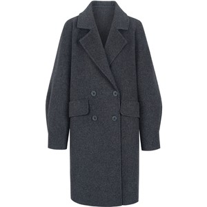 
[Full wool] Double-sided tweed coat for women mid-length 2025 winter new Hepburn style beige jacket