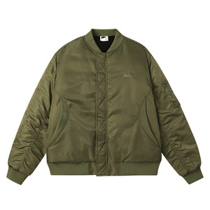 Aspiring UZIS American cotton sport jacket men's autumn and winter warm retro casual pilot jacket [Shield
