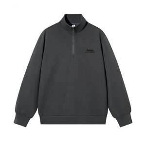 
Jeep half-zip sweatshirt men's official warm long-sleeved T-shirt loose stand-up collar outdoor sports men's spring