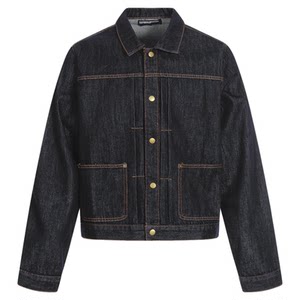 
INKNOTS American retro denim jacket for men and women, washed design, short wide lapel, casual and versatile jacket, trendy