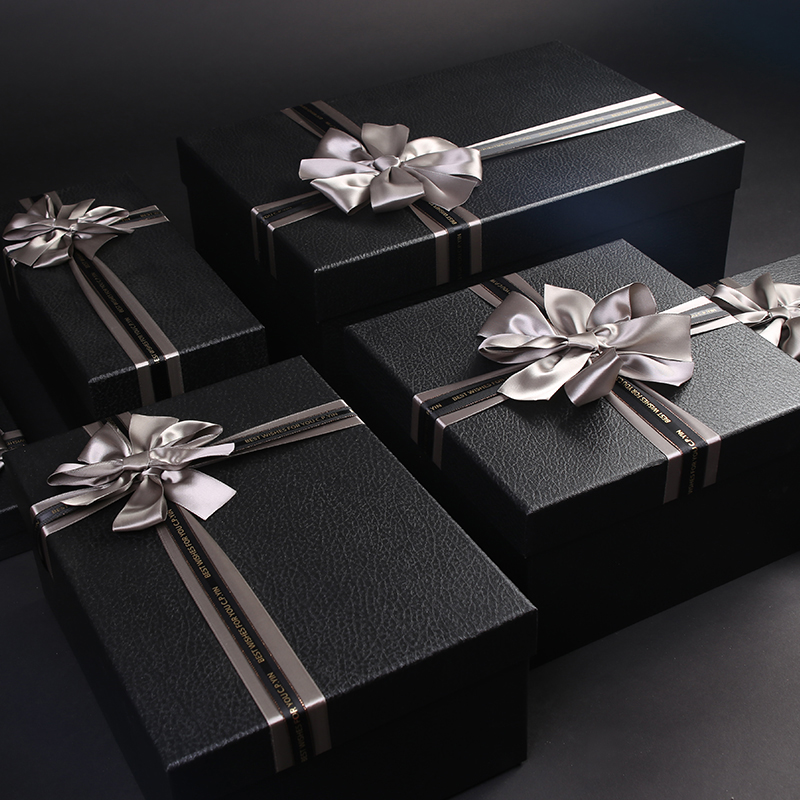 超大号礼品盒韩版长方形礼物盒商务圣诞母亲节日黑红色衣服包装盒