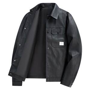 
Romon PU men's leather jacket spring and autumn 2025 new lapel fashion casual versatile autumn jacket top
