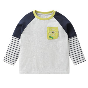 
Boys' fake two-piece long-sleeved T-shirt children's spring bottoming shirt spring and autumn 2026 new children's clothing autumn baby top