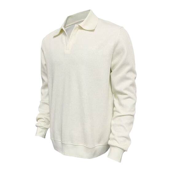 
Light Weight American seagull collar POLO strong shoulder long-sleeved T-shirt stretch heavy stiff top for men