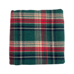 Vintage green plaid tablecloth Christmas table decoration cloth