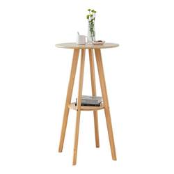 Nordic simple, solid wood high-footed small round table bar table and chair combination home use casual cafe chair high stool