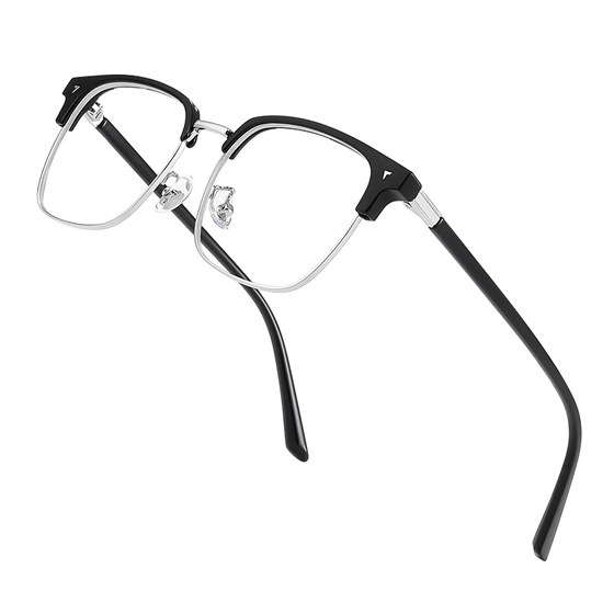 
Eye protection glasses for men when watching mobile phones, anti-radiation, anti-blue light eye protection, gentle and handsome style, half-rim eyeglass frames