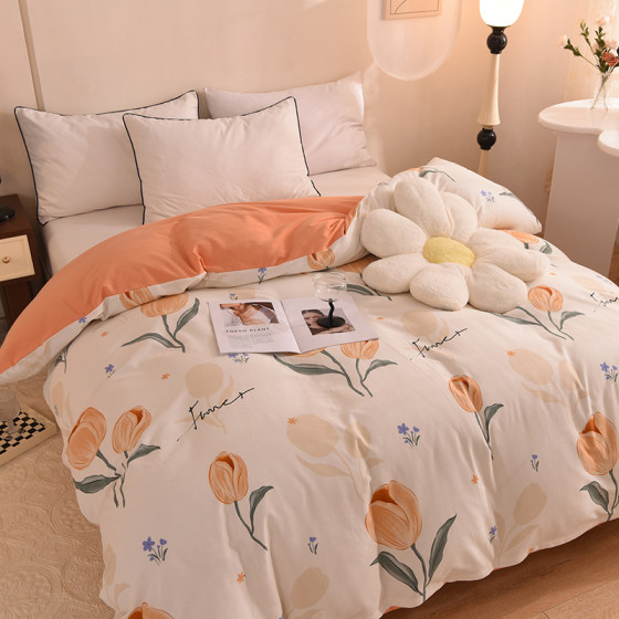 New cotton thickened brushed quilt cover cotton pure single 150200230 single and double quilt cover for students ຫໍພັກ