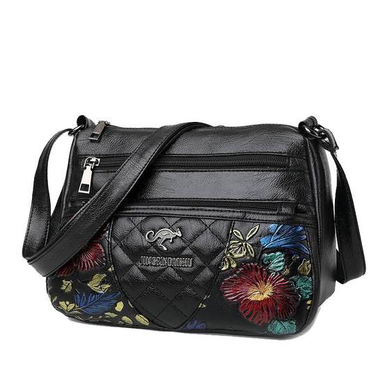 
Snow Love Kangaroo Leather Sheepskin Women's Bag 2025 New Women's One-Shoulder Diagonal Slide Bag Middle-aged Mother-in-law Small Bag