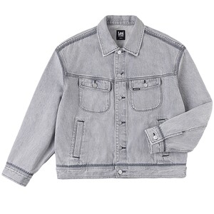 
Lee26 spring and summer new product comfortable version lapel light gray men's and women's same style knight denim jacket casual trend