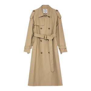 Fano 2025 retro classic double-breasted lapel windbreaker women's lace-up mid-length jacket