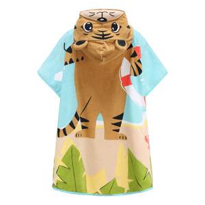 Decathlon children's bathrobe swimming bath towels Children's cloak bath towels Baby bath towels pure cotton water absorption without hair iva2