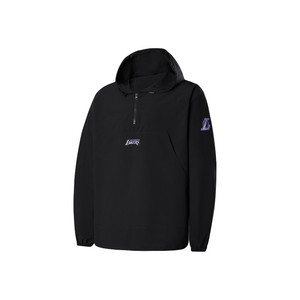 
NBA official Warriors/Lakers hooded windproof casual sports trendy half-zip sweatshirt jacket