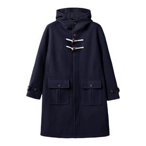 Madden workwear American retro horn button hooded woolen coat college style loose long coat for men and women spring and winter