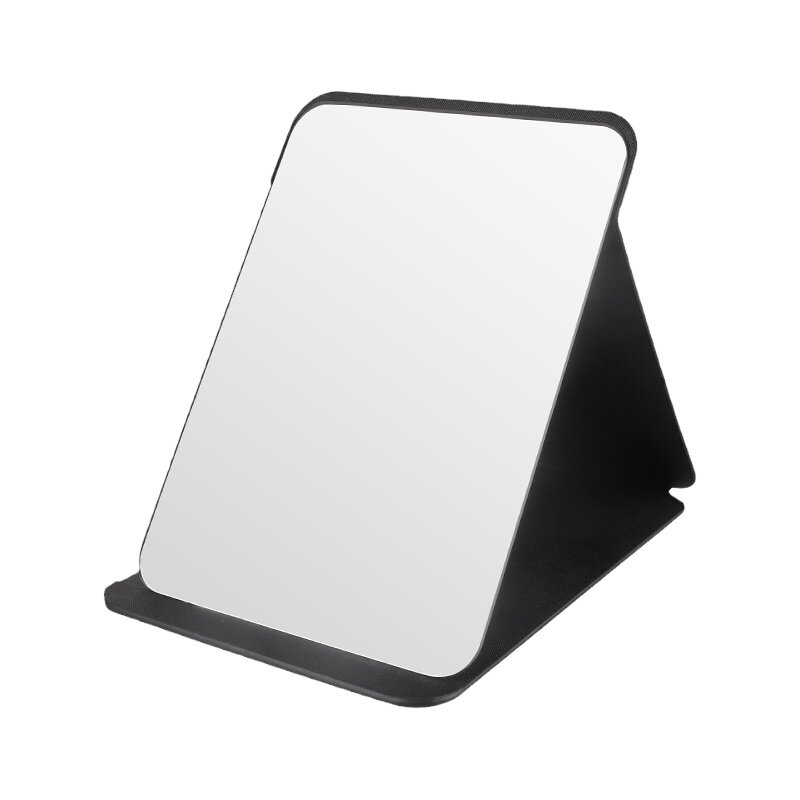 Miroir Voyage Miroir De Maquillage Pliable Extra Large 30,5 X 22,9 Cm – Cuir Synthétique Noir, Sans Cadre, Idéal Voyage, Bureau Et Camping