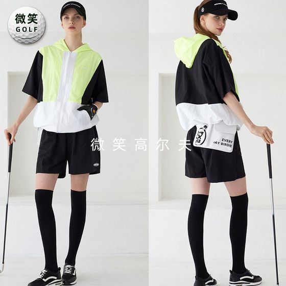 特价2024夏韩国代购宽松运动高尔夫球服女士短袖夹克短裤套装GOLF