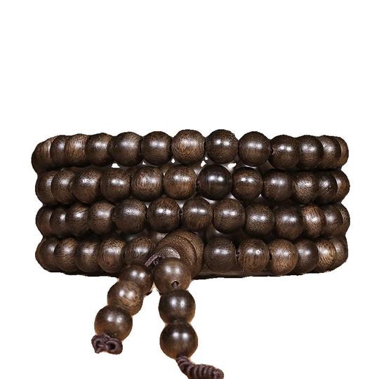 沈香数珠です 8mm 天然木 ブレスレット 特選腕輪念珠 木玉ブレスレット