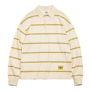 
American casual striped knitted polo shirt contrast color lapel half-open loose long-sleeved T-shirt for men