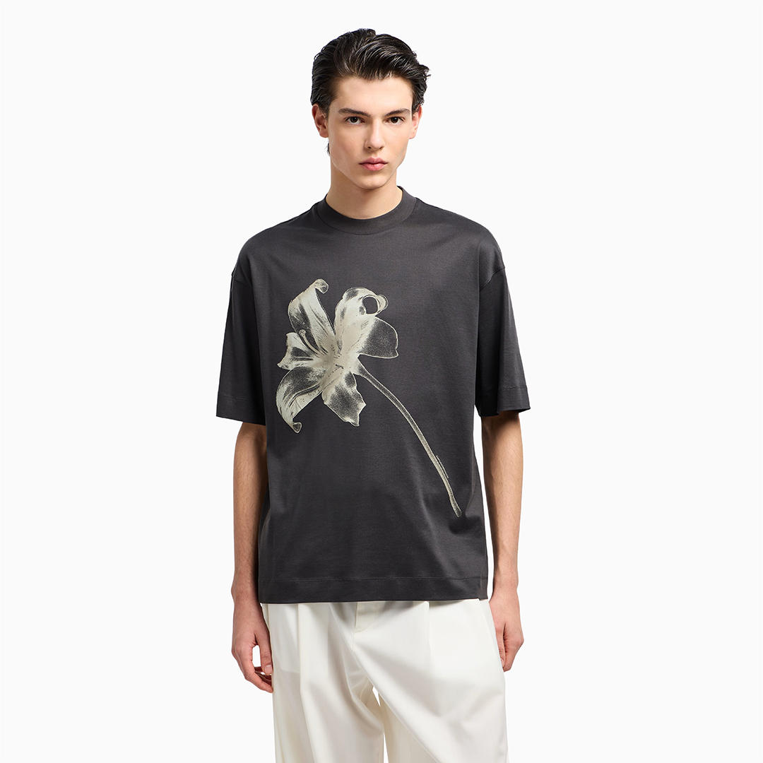 Armani/阿玛尼EA 男士潮牌丝光棉宽松短袖T恤 EM001460 AF10017-淘宝网