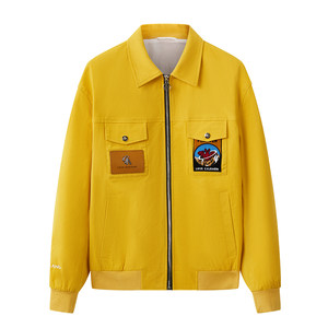 BM men's embroidery letters hot drill coach workers dressing men's tide brand lapel European and American street autumn top
