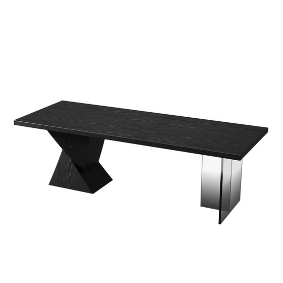 
Solid wood computer desk with smart socket, light luxury Italian style minimalist style simple home office conference table workbench