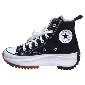Converse Genuine Run Star Hike Increased Thick Sole High Top Canvas Shoes Platform Shoes Black and White 166800C