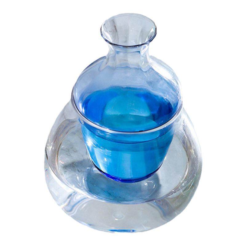 HSNAXingLife Pichet à Saké Japonais Avec Glaçons 260 Ml – Carafe Verre Transparent + Pince, Style Rafraîchissant Pour Vin & Boissons