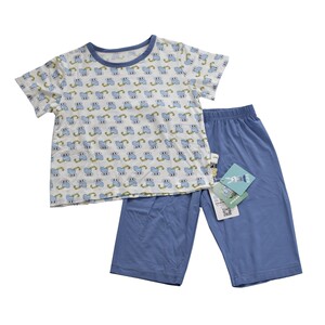 
Yi Lala boy zero carbon modal short-sleeved home clothing set half-sleeved six-point pants boy baby summer thin air conditioning suit