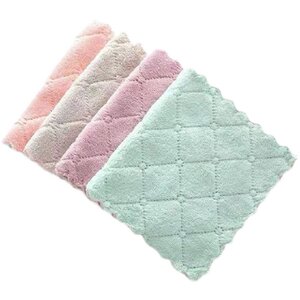 Coral velvet grinding cloth Baijie cloth tablet kitchen special brushing bowl artifact hanging water absorption without oil does not drop hair and wash dishwashing cloth
