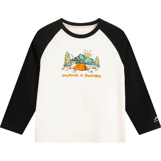 Li Ning children's long-sleeved T-shirt quick-drying clothes boys' tops boys' clothes baby girls spring and summer spring clothes