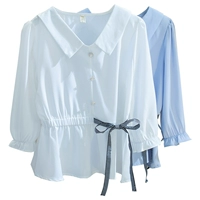 Летняя рубашка, приталенный корсет, жакет, короткий рукав, в западном стиле