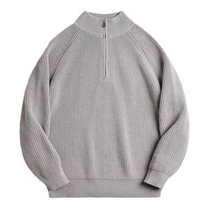 Madden workwear American retro half-zip stand-up collar sweater pullover bottoming high-neck sweater top for men spring and winter