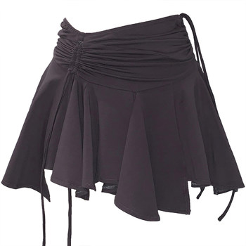 Asymmetric super mini -skirt punk A -line pleated
