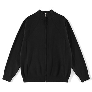 
LUUD Yasher Pian handsome men's dark pattern texture knitted cardigan jacket warm core zipper stand collar sweater