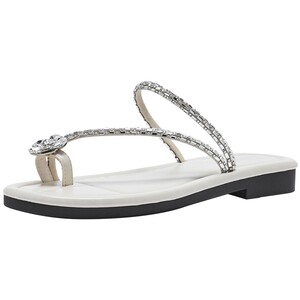 
Hot air flat flip flops 2026 summer new fashion sandals outer wear sandals rhinestone soft bottom slippers women's shoes