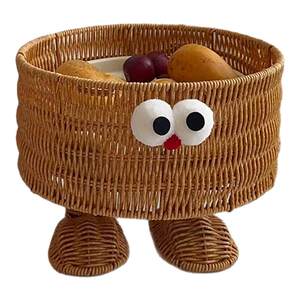 
Storage basket cute rattan storage basket desktop snack basket household toy sundries storage basket living room storage basket