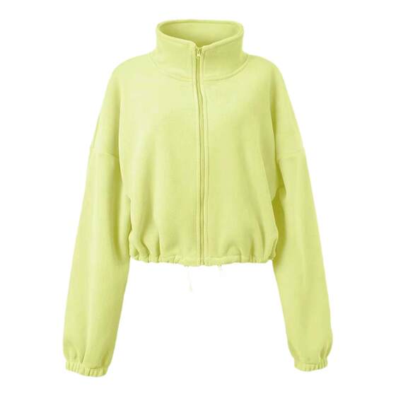 Lambskin sports coat for women, stand collar, long sleeves, thickened windproof running clothes, double-sided warm polar fleece fitness tops