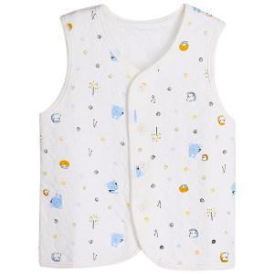 
Little Qinglong Pure Cotton Children's Warm Button Vest Boy Girl Baby Little Vest Fall and Winter Children Thickened