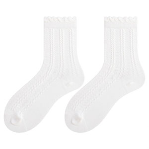 
Pilling socks Japanese soft girl Lolita white women's bubble mouth socks Spring and summer thin jk socks