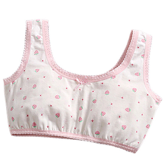 5 Brassières Coton Pour Fille - Sans Armature, Dos Nageur - Taille M (2-14-15 Ans) - Loreza